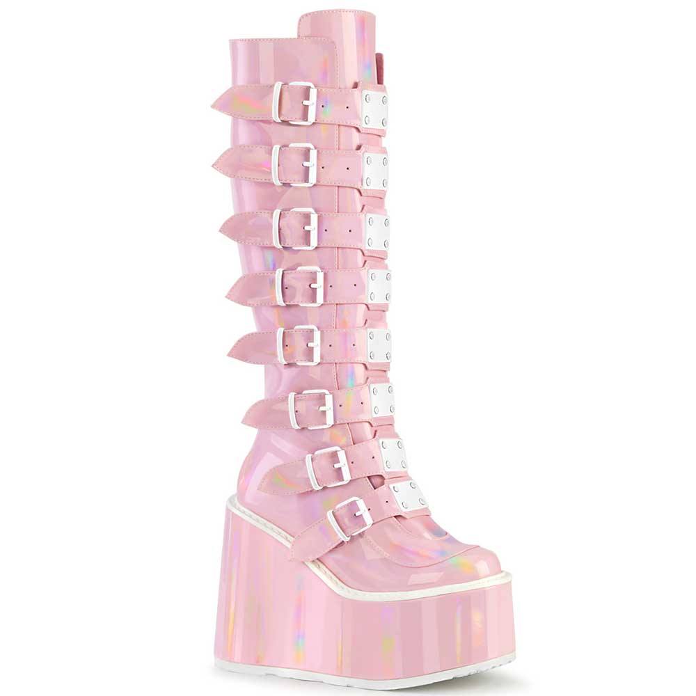 DemoniaCult - SWING815 Platform Boots - Pink/White Product image